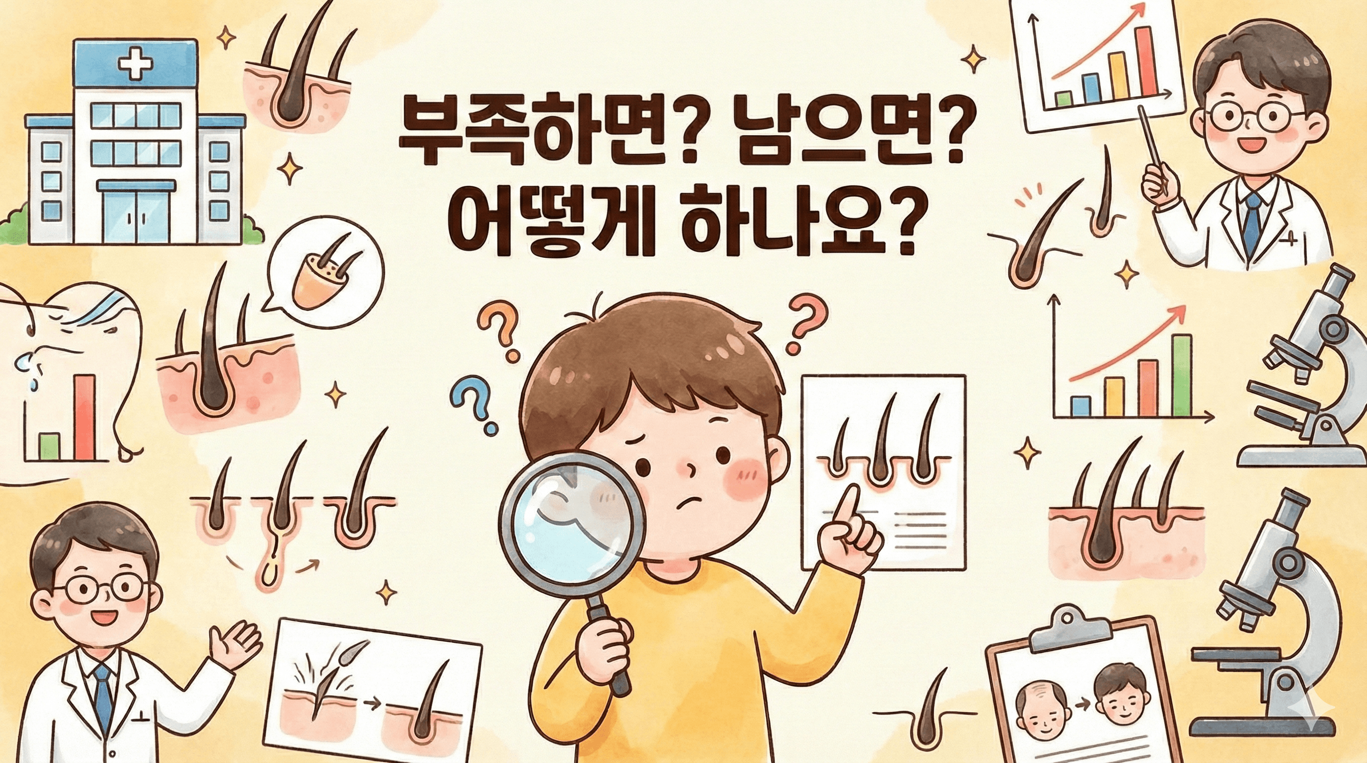 모발이식 중 모수 부족하거나 남으면