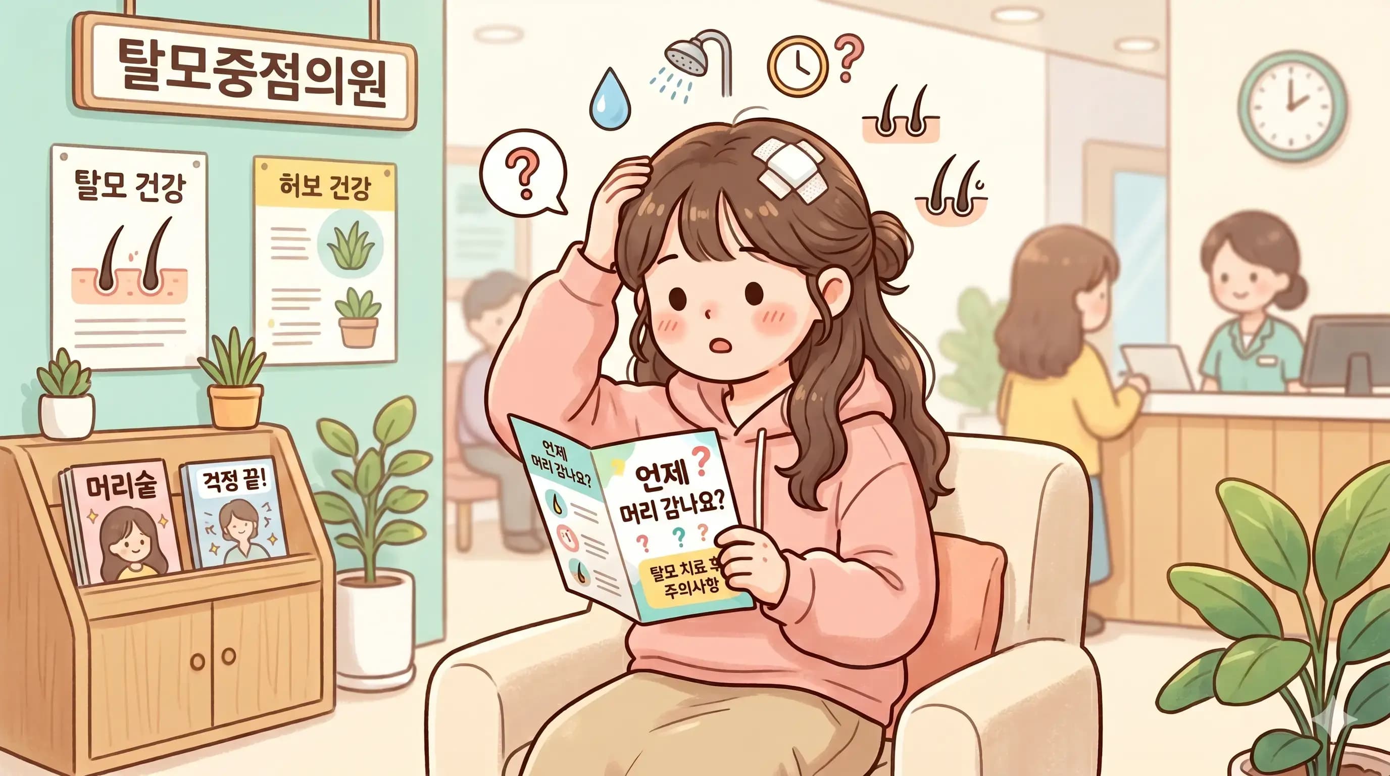 강남 탈모치료 후 머리 언제 감아도 되나요