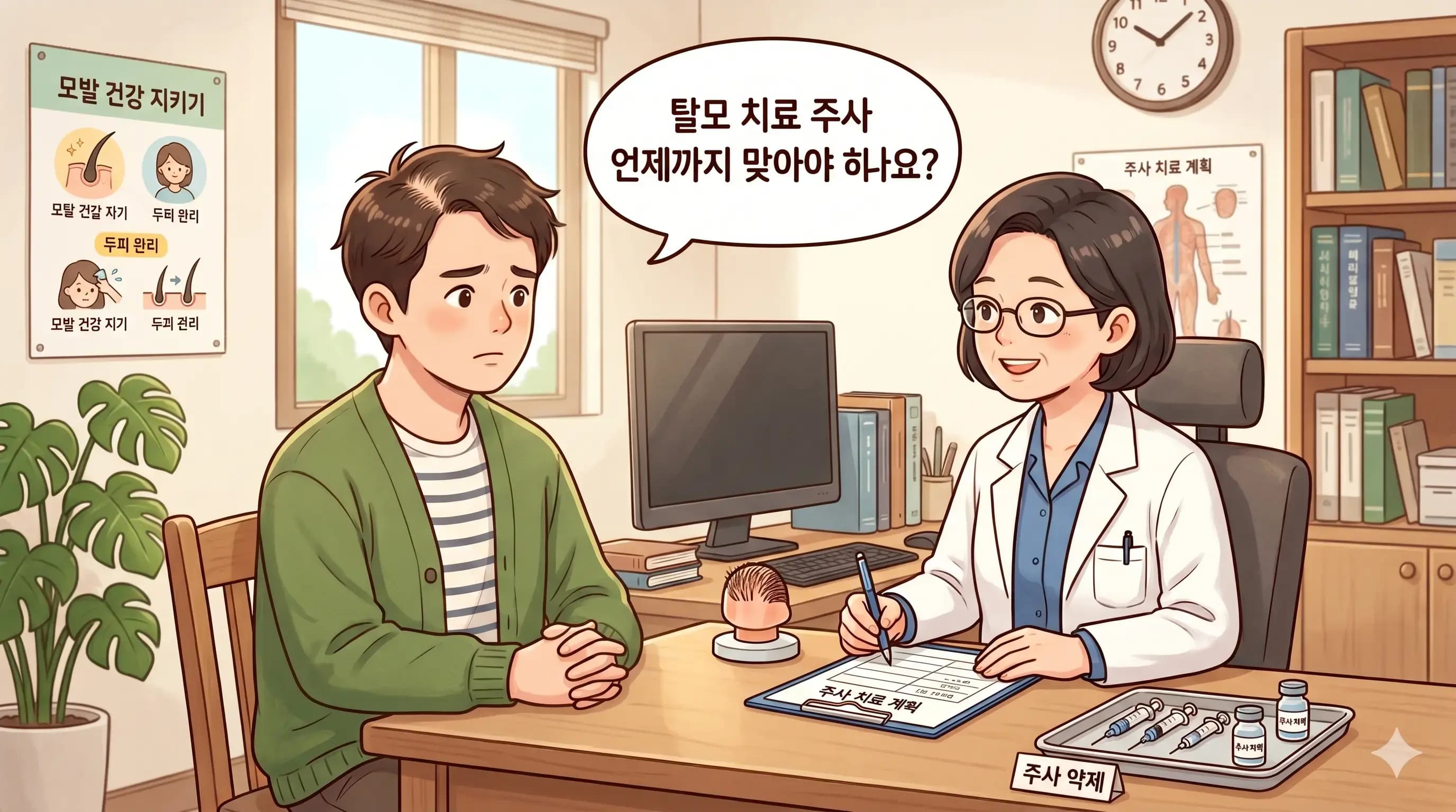 선릉 탈모치료 주사 언제까지 맞아야 하나요