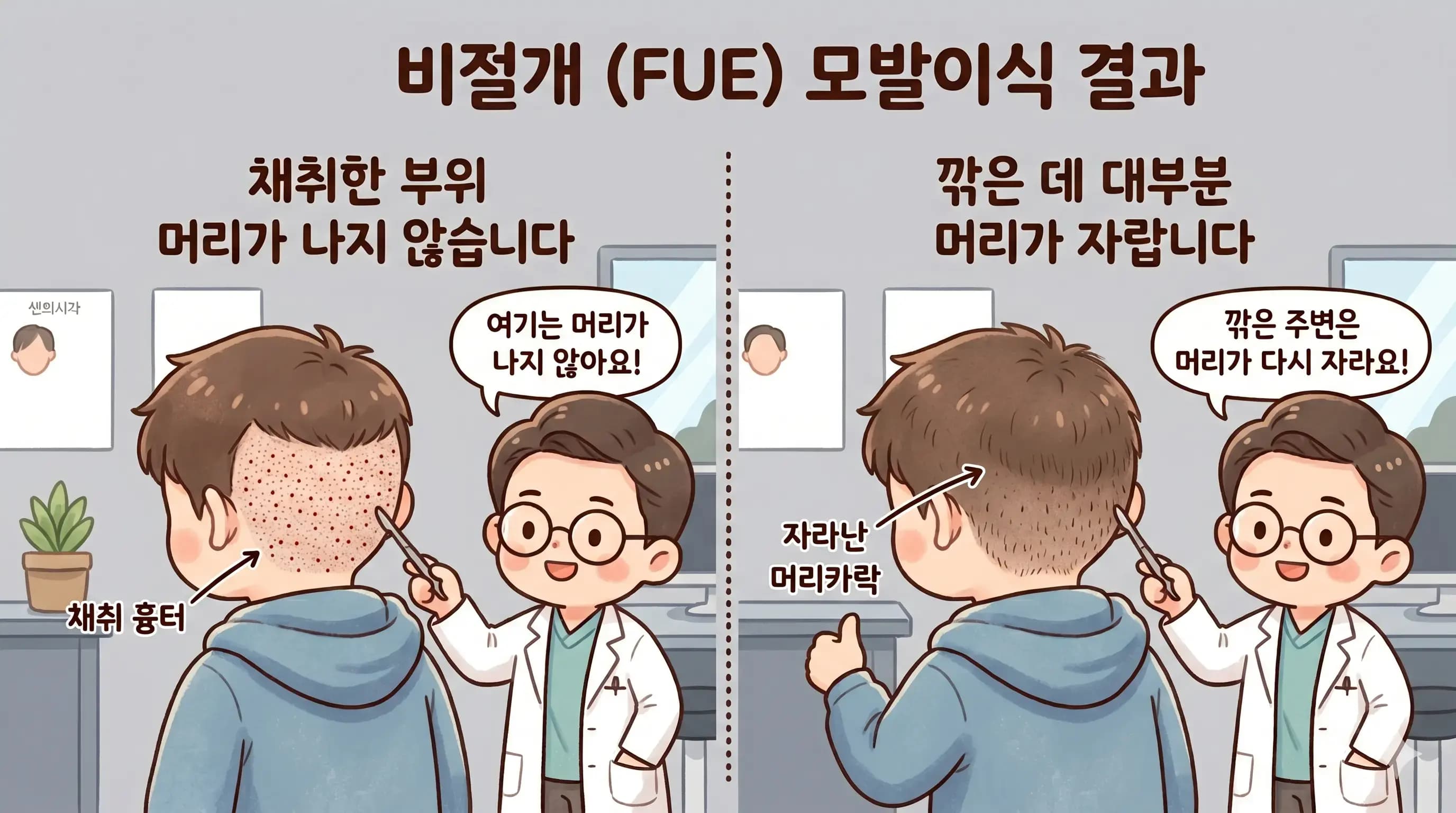 강남 모발이식 후 뒷머리에서 머리 나나요