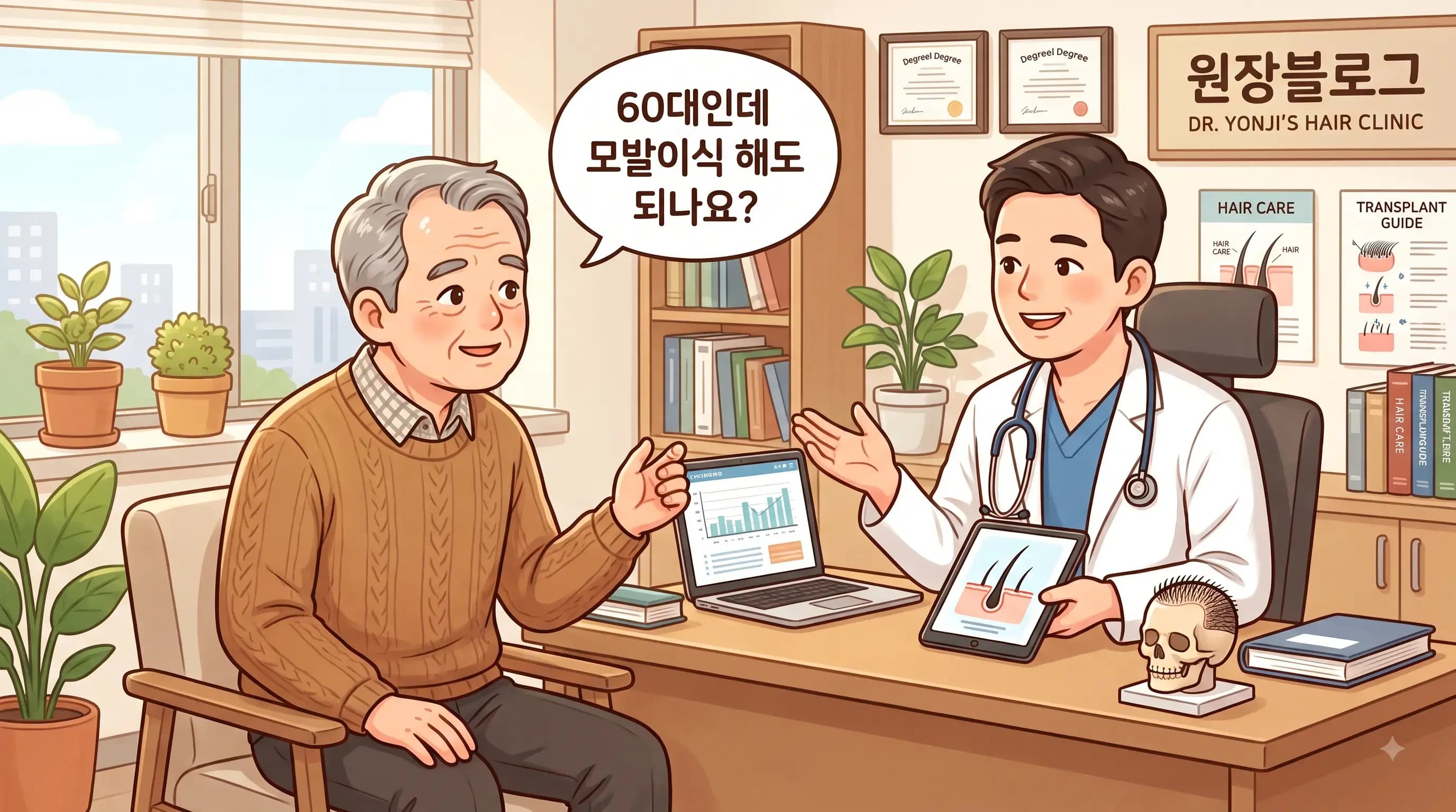 선릉 모발이식, 60대 이상도 해도 되나요