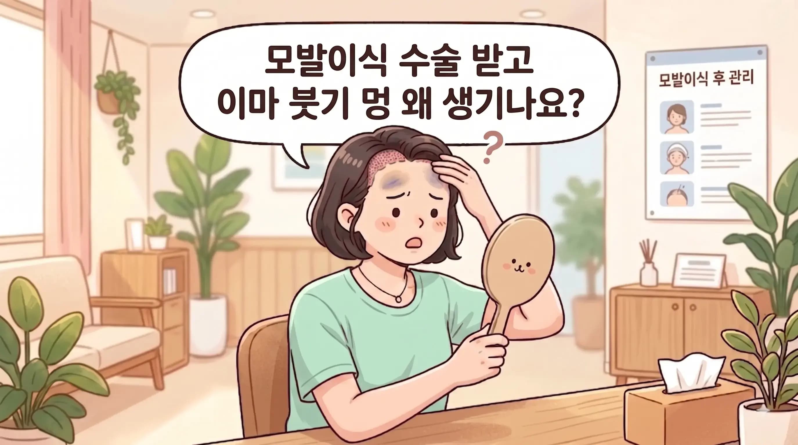 강남역 모발이식 후 이마 붓기 멍 며칠 가나요