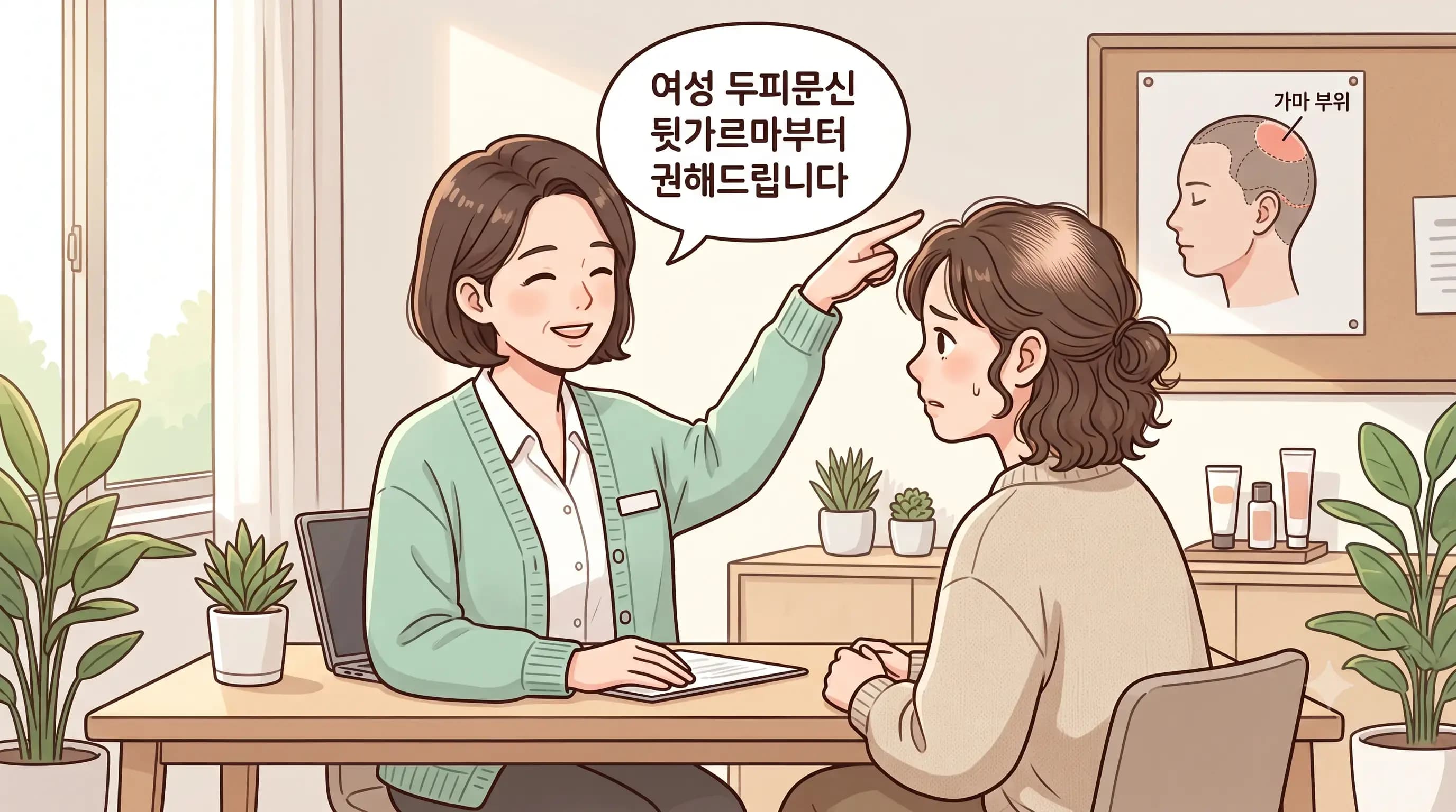 선릉 여성 두피문신, 뒷가르마부터 권하는 이유