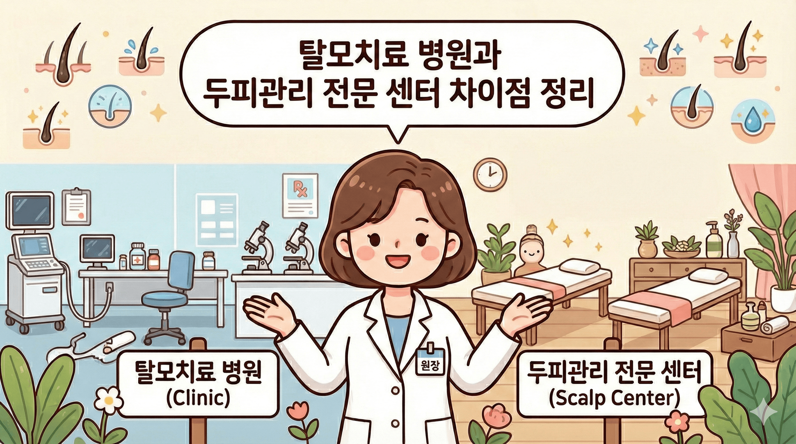 탈모치료 병원과 두피센터 차이점 알려드립니다