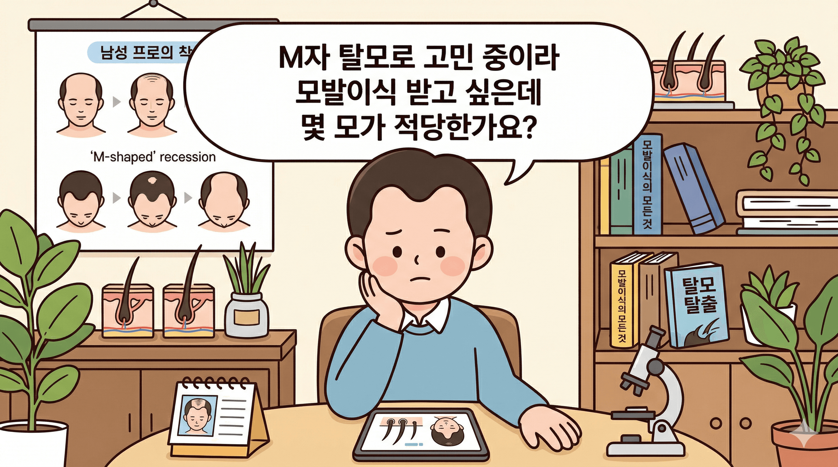 강남 모발이식 M자 모수 몇 모가 적당할까요