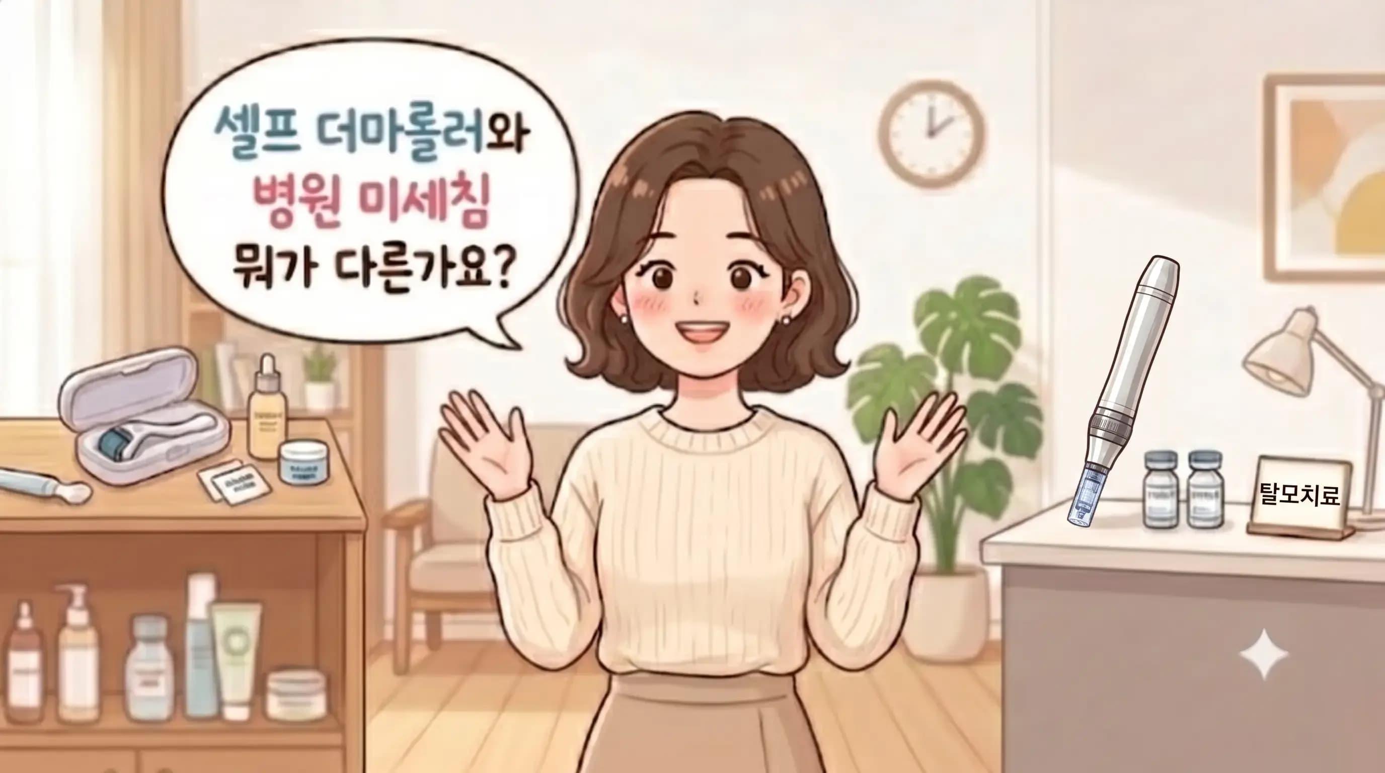 역삼 탈모치료, 셀프 더마롤러와 병원 미세침 뭐가 다른가요