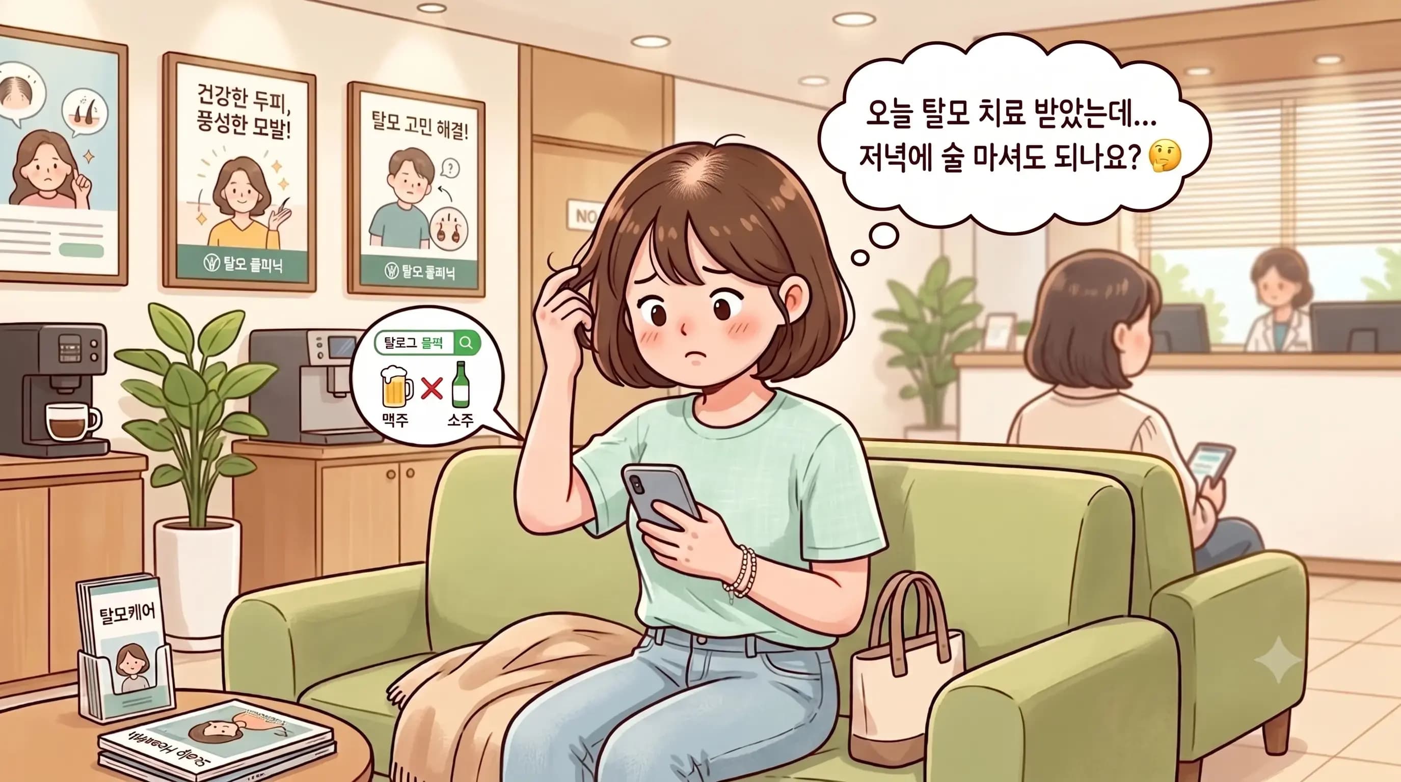 선릉 탈모치료 주사 맞은 날 음주해도 되나요