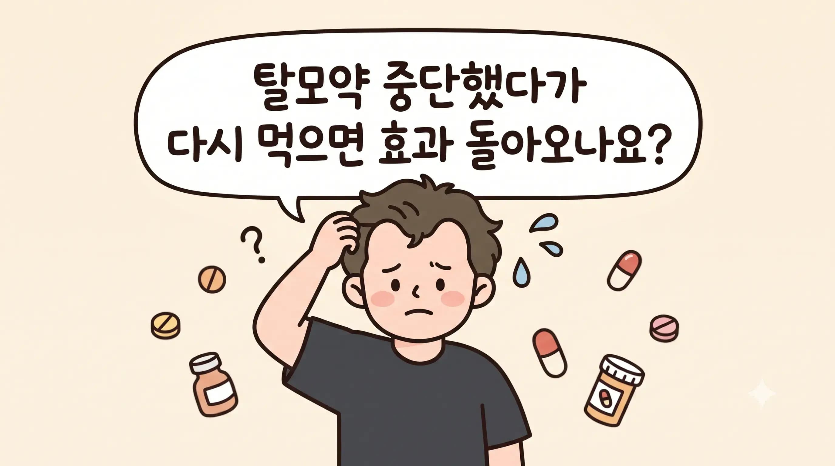 탈모약 끊었다가 다시 먹으면 효과 돌아오나요
