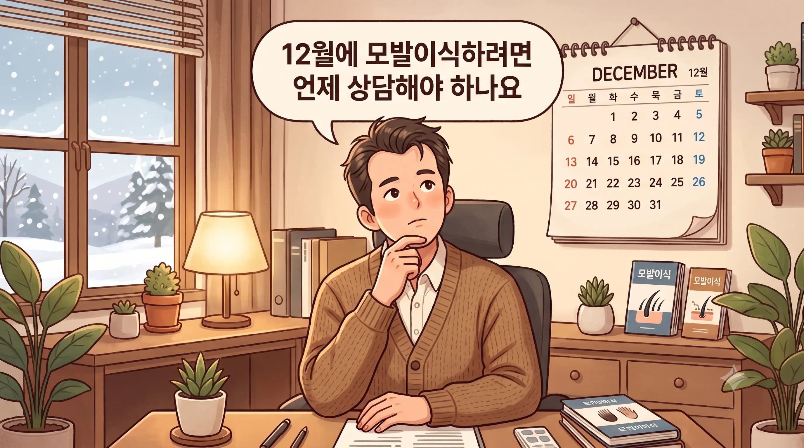 강남 모발이식, 12월에 하려면 언제 상담해야 하나요
